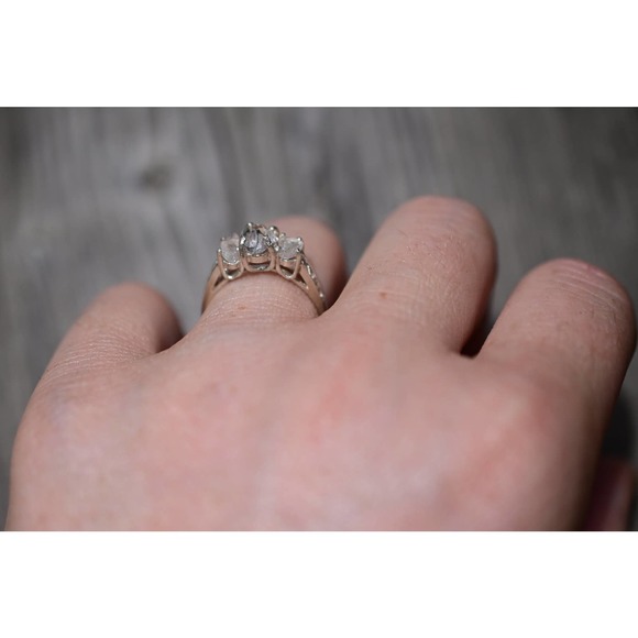 Art Deco Ring Raw Diamond Ring Rough Diamond Ring promise anniversary gi… - Picture 5 of 6